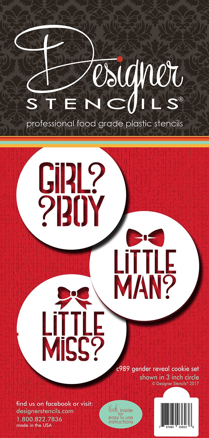 Designer Stencils Gender Reveal Cookie Stencil Set C989 By Designer Stencils - Image 1